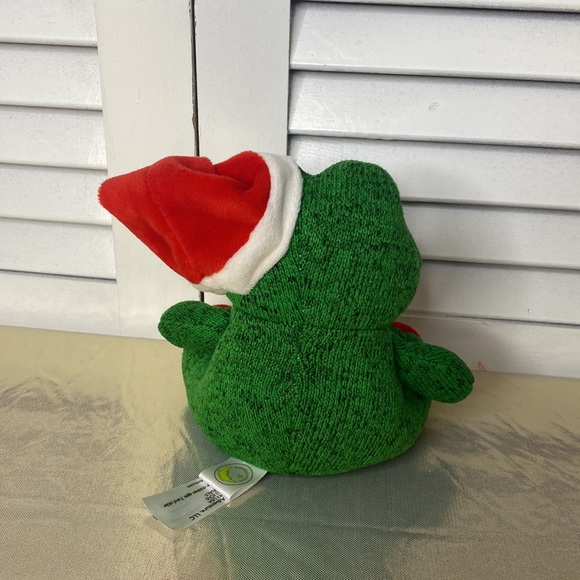Christmas Frog in Santa Hat Animal Adventures Plush - Picture 3 of 4
